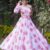 Women Rose Print Pink Color Gown