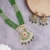 kundan pearls choker necklace earring set green traditional handmade jaipur jewelry olive party ethnic jewellery