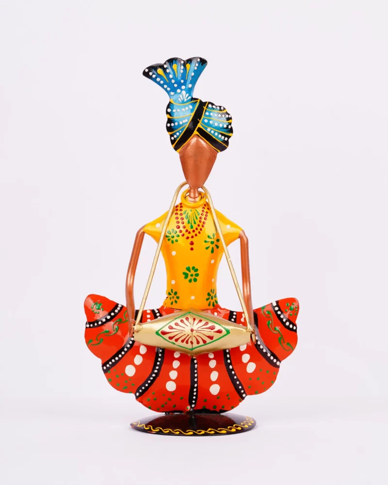 Handcrafted wrought iron musical sculpture, celebrating the melodies and traditions of Rajasthan